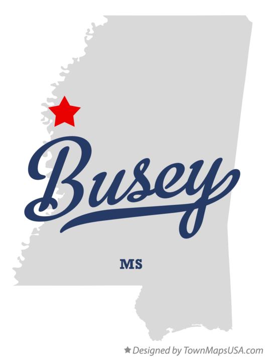 Map of Busey Mississippi MS