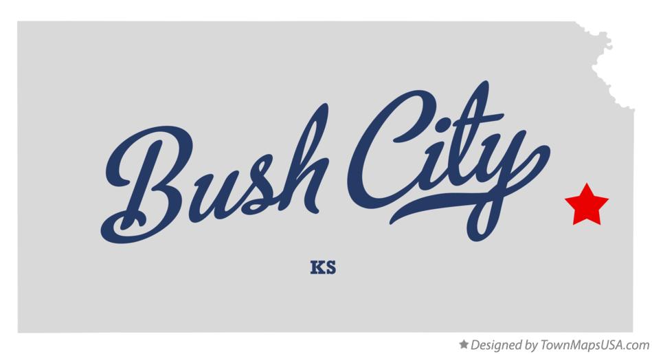 Map of Bush City Kansas KS