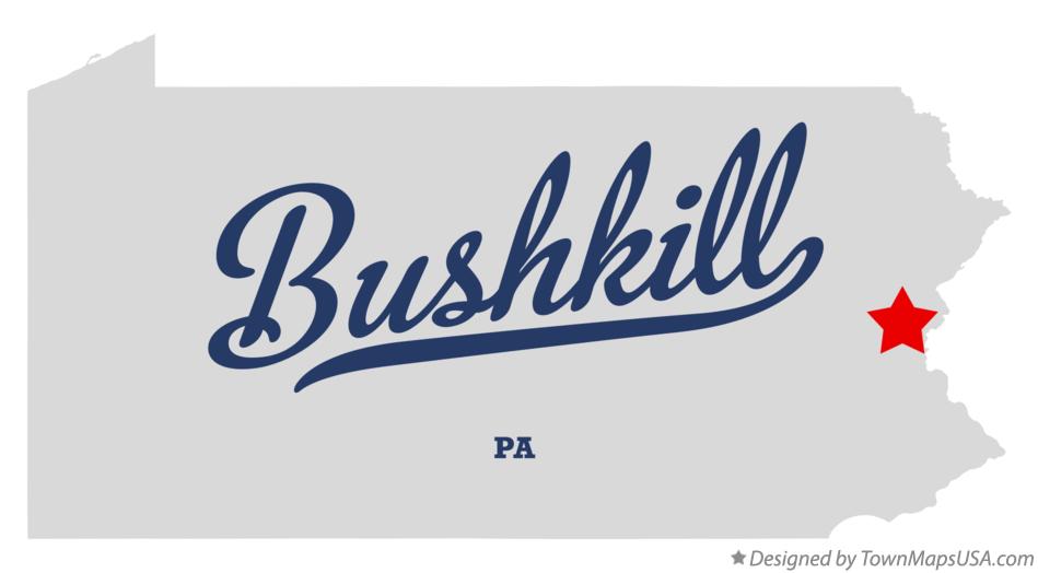 Map of Bushkill Pennsylvania PA