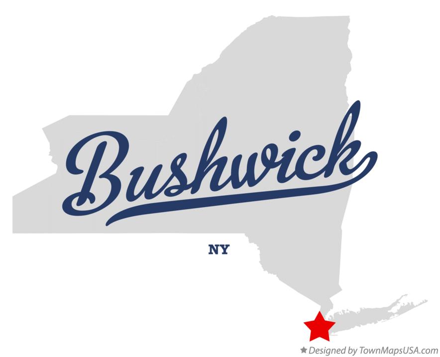 Map of Bushwick New York NY