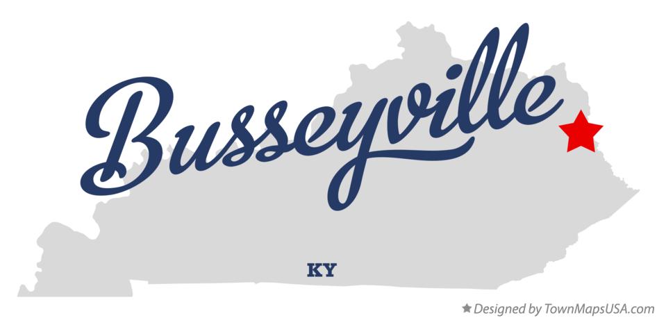 Map of Busseyville Kentucky KY