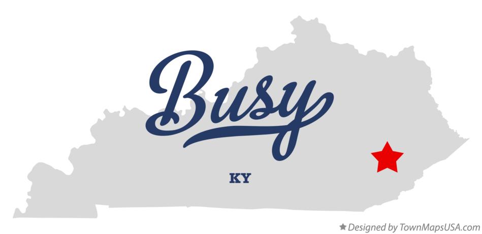 Map of Busy Kentucky KY