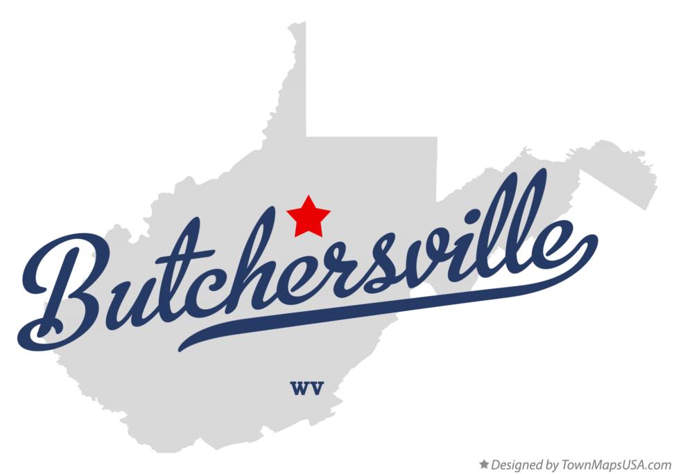 Map of Butchersville West Virginia WV