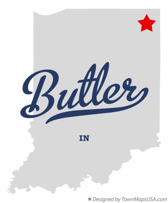 Map of Butler Indiana IN