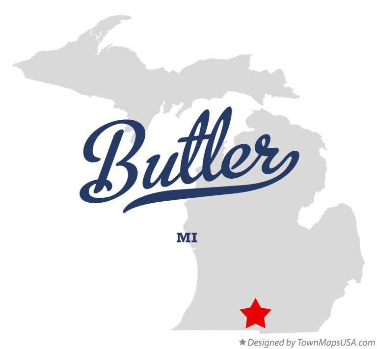 Map of Butler Michigan MI