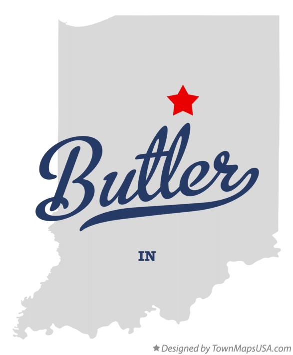 Map of Butler Indiana IN