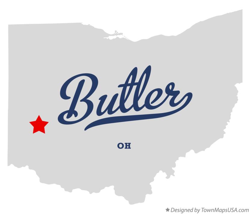 Map of Butler Ohio OH