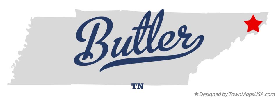 Map of Butler Tennessee TN