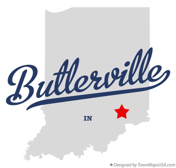 Map of Butlerville Indiana IN