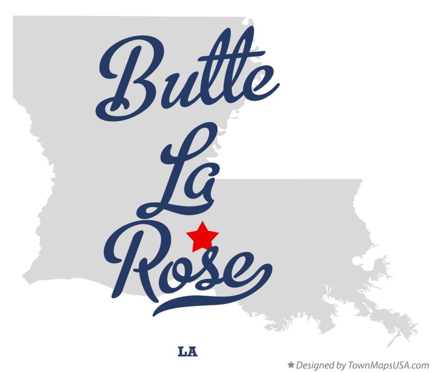 Map of Butte La Rose Louisiana LA