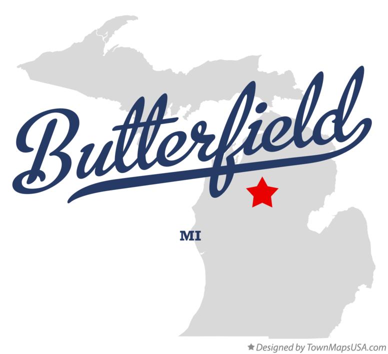 Map of Butterfield Michigan MI
