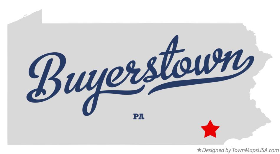 Map of Buyerstown Pennsylvania PA