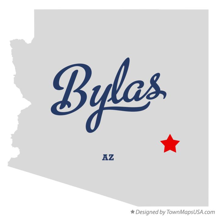 Map of Bylas Arizona AZ