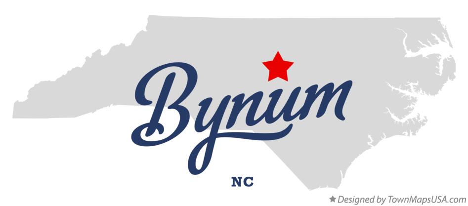 Map of Bynum North Carolina NC