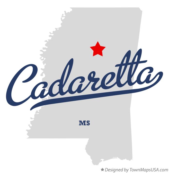Map of Cadaretta Mississippi MS