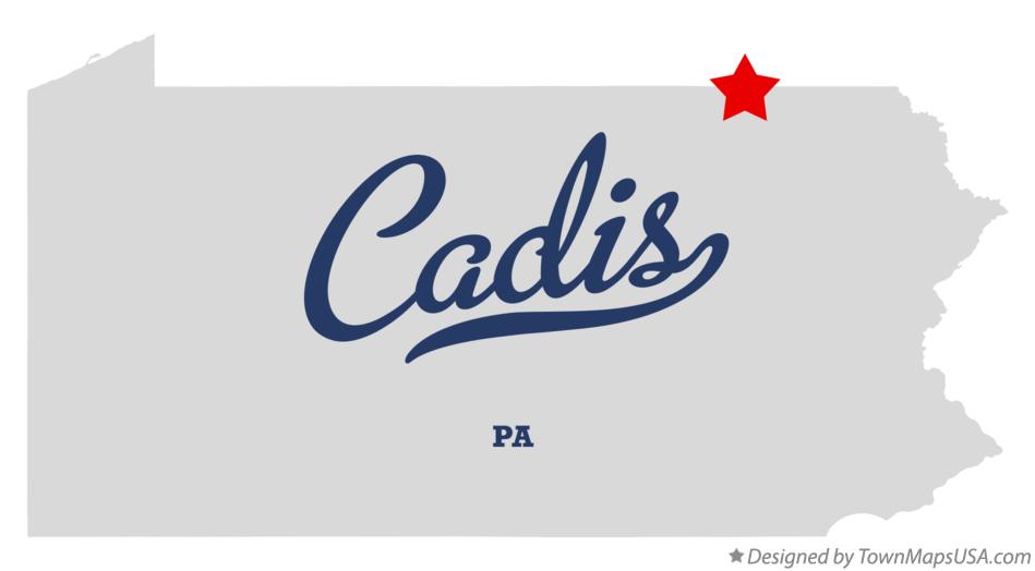 Map of Cadis Pennsylvania PA