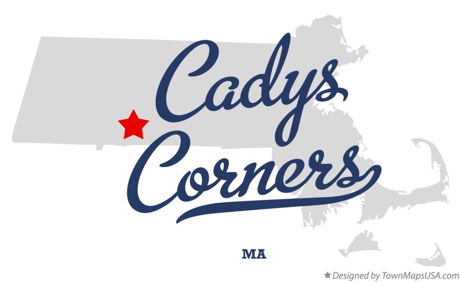 Map of Cadys Corners Massachusetts MA