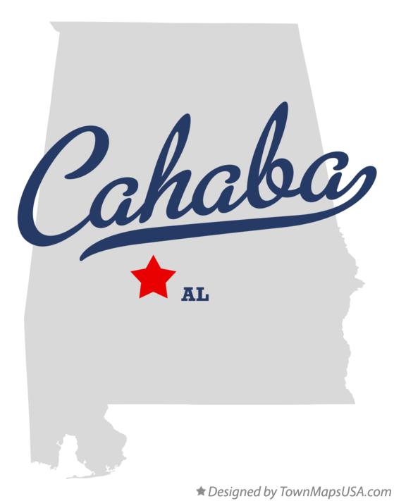 Map of Cahaba Alabama AL