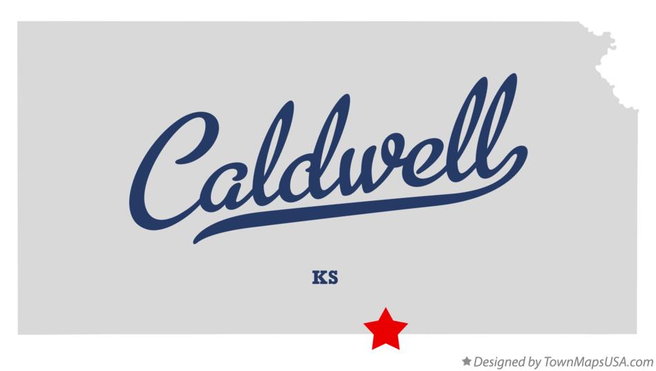 Map of Caldwell Kansas KS