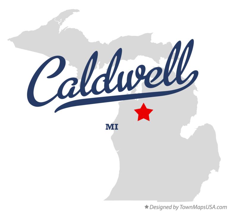 Map of Caldwell Michigan MI