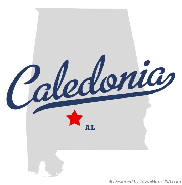 Map of Caledonia Alabama AL