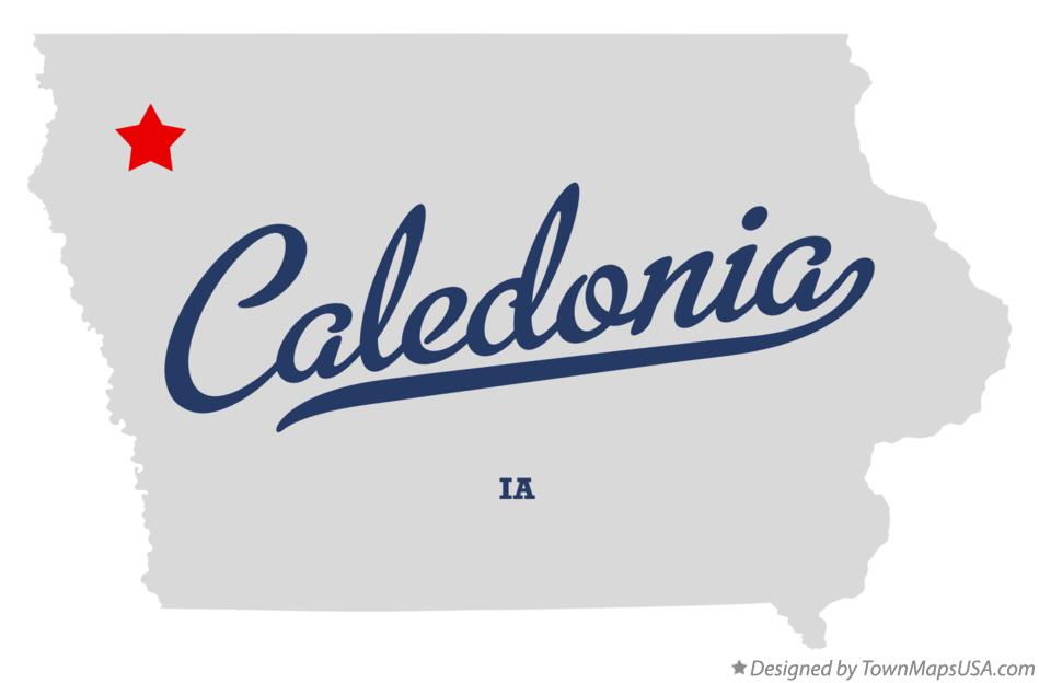 Map of Caledonia Iowa IA