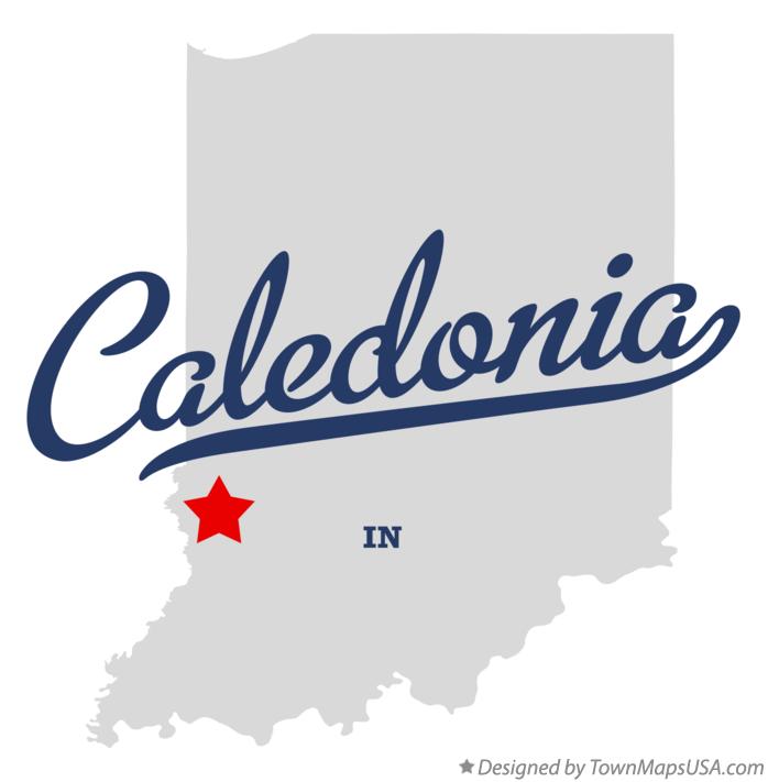 Map of Caledonia Indiana IN
