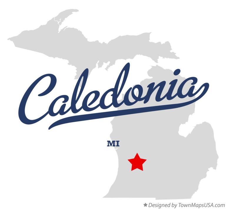 Map of Caledonia Michigan MI