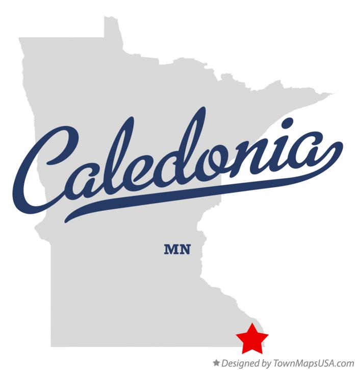 Map of Caledonia Minnesota MN
