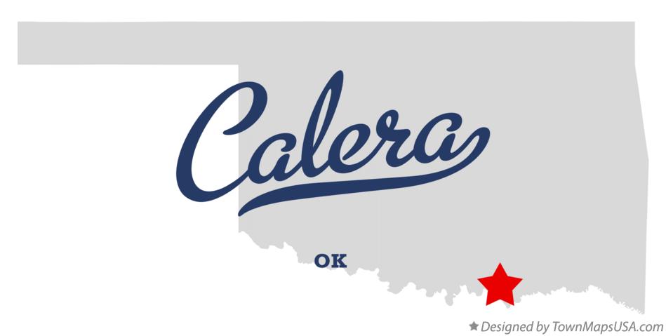 Map of Calera Oklahoma OK