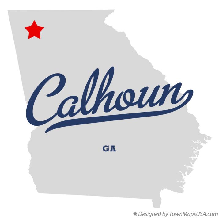 Map of Calhoun Georgia GA