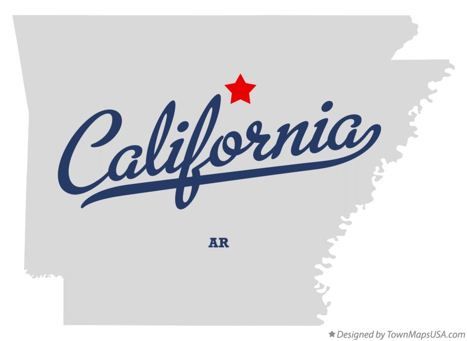 Map of California Arkansas AR