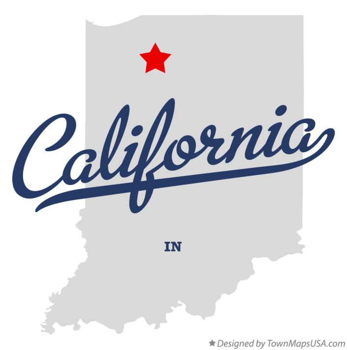 Map of California Indiana IN