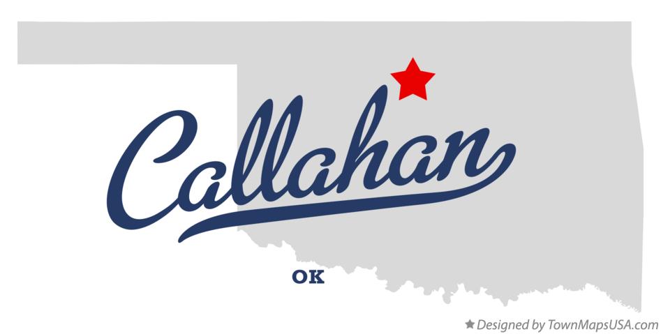 Map of Callahan Oklahoma OK