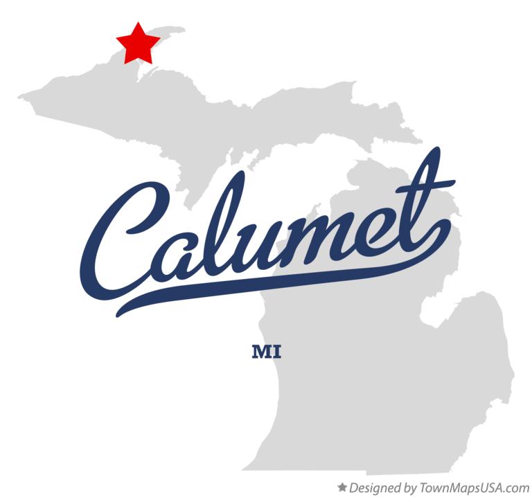 Map of Calumet Michigan MI