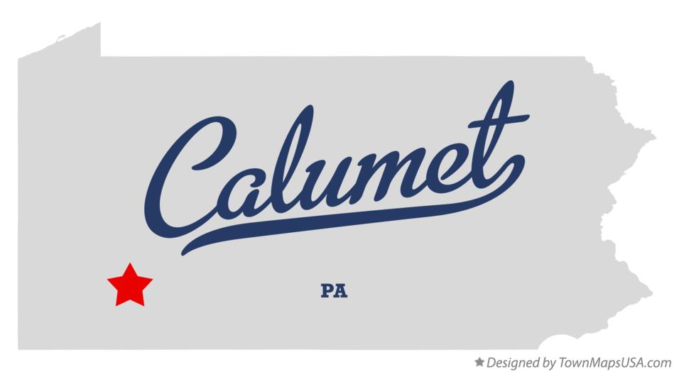 Map of Calumet Pennsylvania PA