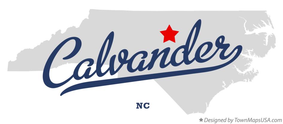 Map of Calvander North Carolina NC