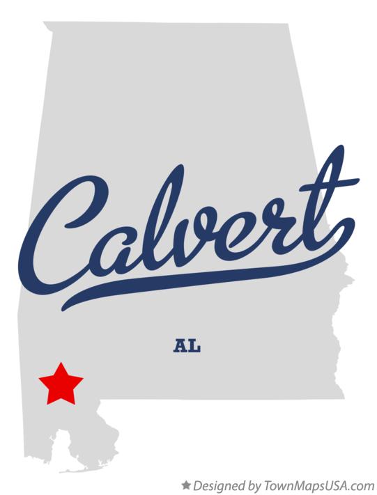 Map of Calvert Alabama AL