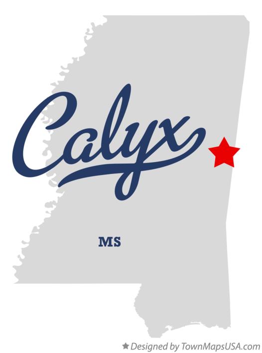 Map of Calyx Mississippi MS