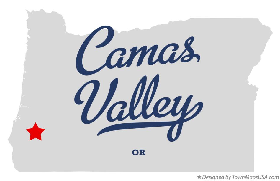 Map of Camas Valley Oregon OR