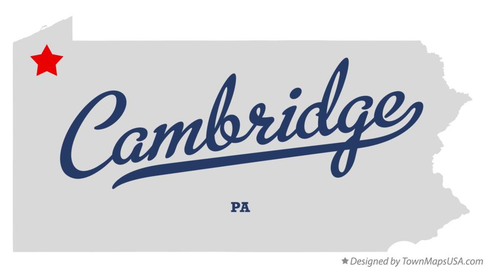 Map of Cambridge Pennsylvania PA