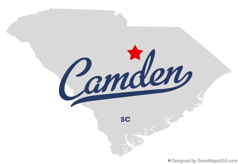 Map of Camden South Carolina SC