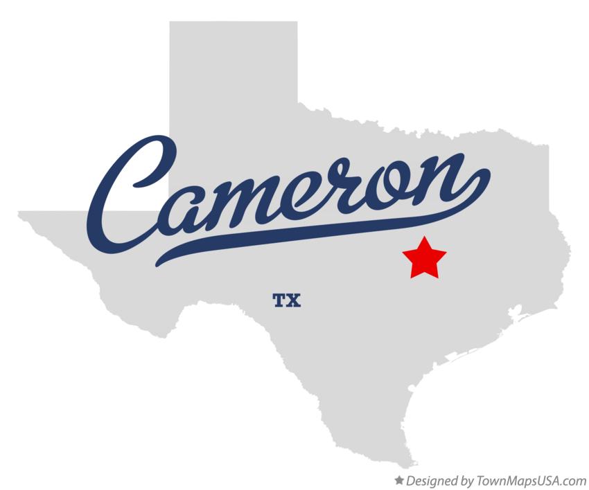 Map of Cameron Texas TX