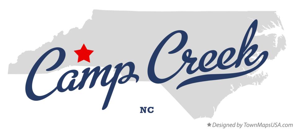 Map of Camp Creek North Carolina NC