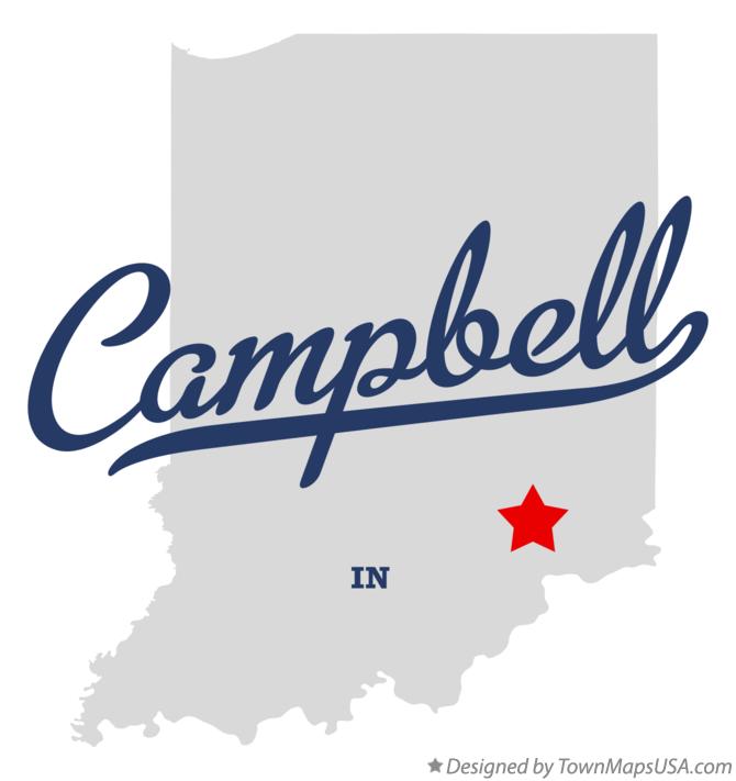 Map of Campbell Indiana IN