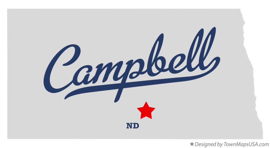 Map of Campbell North Dakota ND