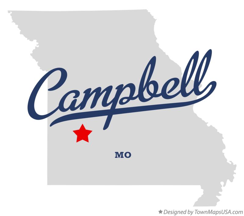 Map of Campbell Missouri MO
