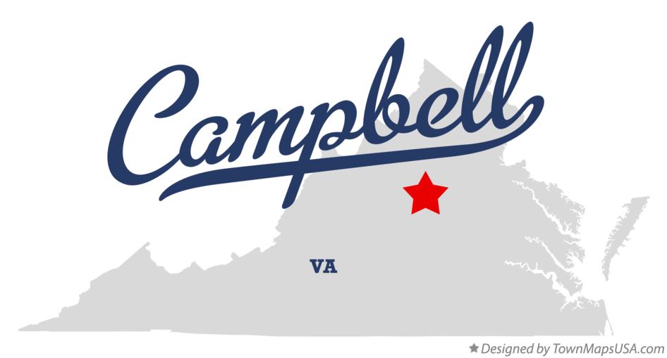 Map of Campbell Virginia VA