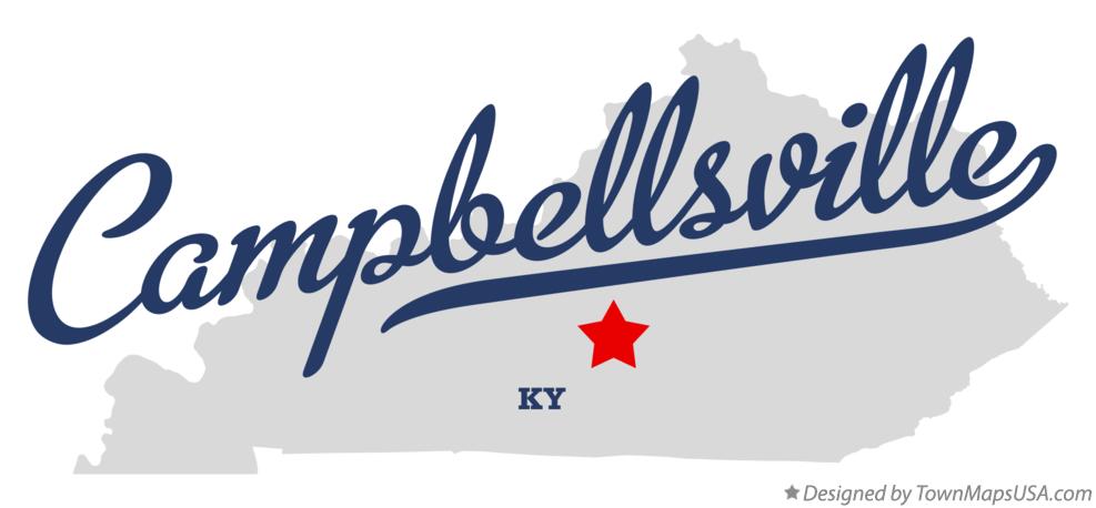 Map of Campbellsville Kentucky KY