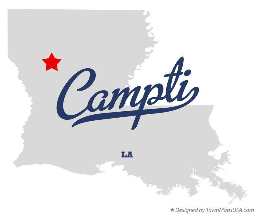 Map of Campti Louisiana LA